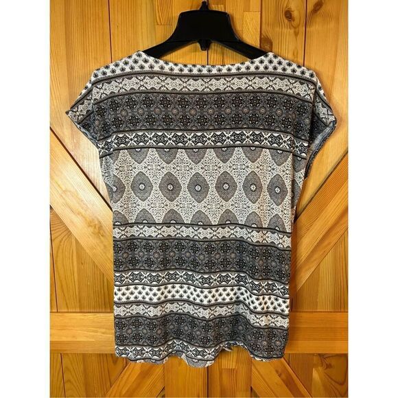 Lucky Brand Women’s Tie Waist Short Sleeve Boho Blouse Size Medium (0492) - Picture 5 of 6